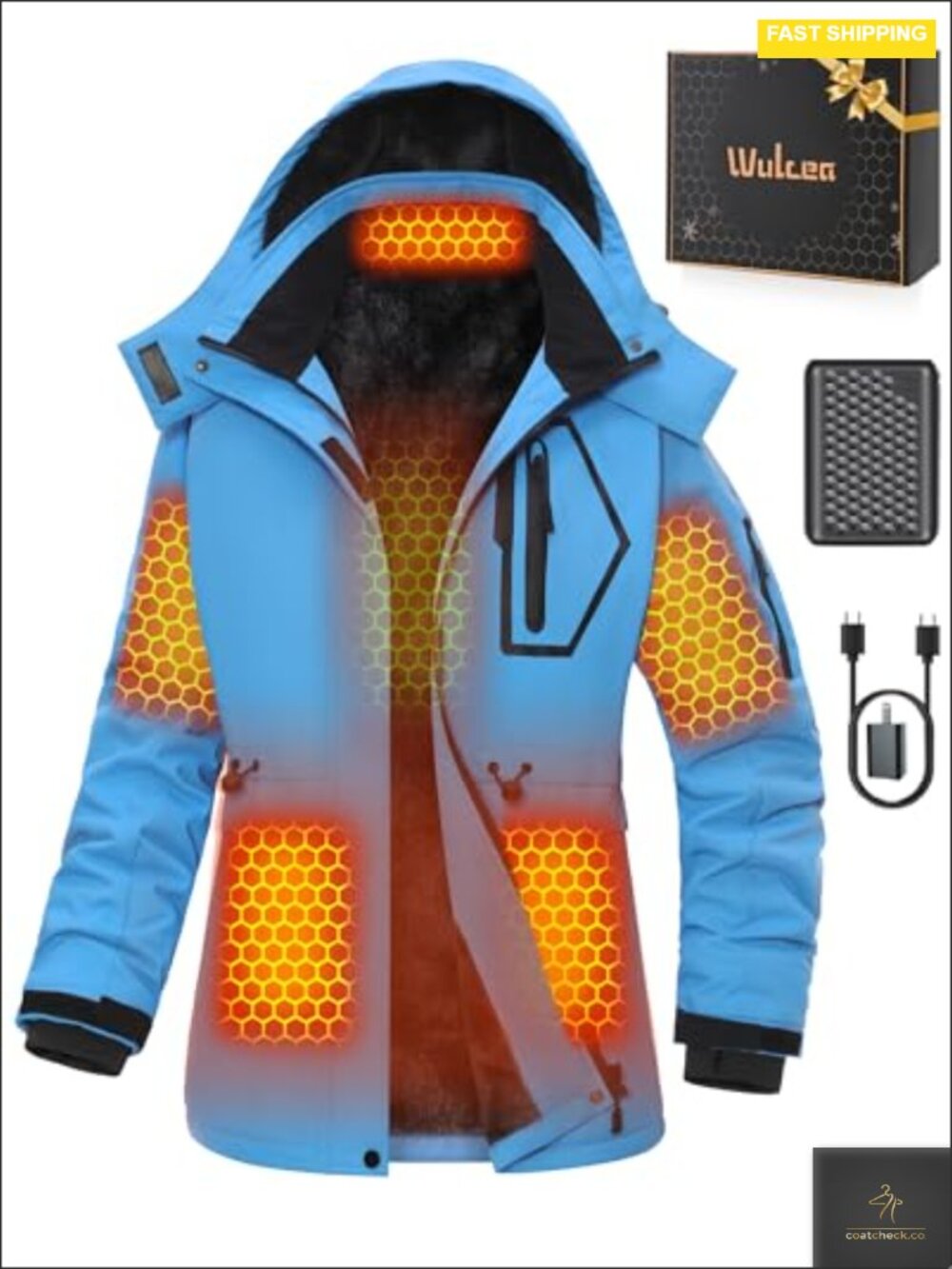 Graphene Heated Jacket Women 12V Battery Water Repellent Ski